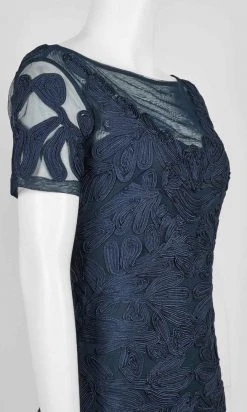 Formal Gowns JS Collections - 866747 Illusion Neckline Soutache Long Sheath Gown