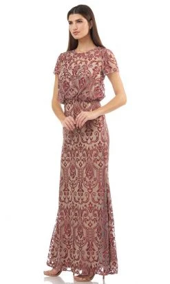 Formal Gowns JS Collections - 866967 Embroidered Blouson Long Dress