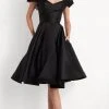JVN By Jovani - Sweetheart Mikado Cocktail Dress JVN04718SC - 1 Pc Black In Size 14 Available Cocktail Dresses