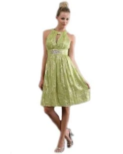 Kay Unger - Metallic Halter - 1 Pc Sage In Size 10 Available Cocktail Dresses