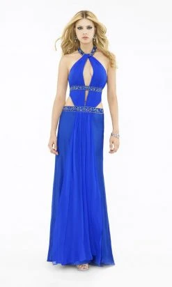 La Femme - 12172 Jeweled Halter Multi-Cutout Evening Dress Formal Gowns