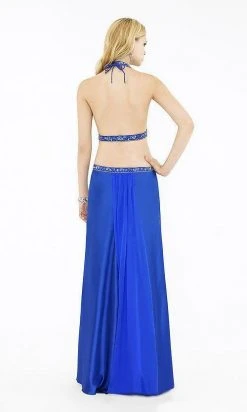 La Femme - 12172 Jeweled Halter Multi-Cutout Evening Dress Formal Gowns