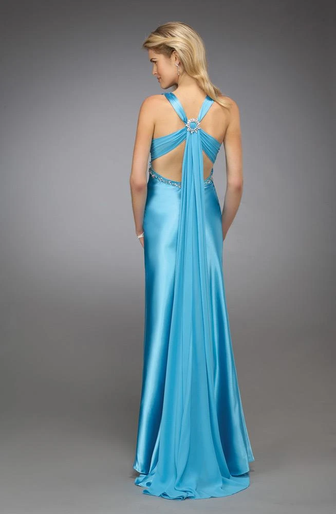 La Femme - 12262 Halter Style Bead Embellished Empire Evening Gown 7 La Femme - 12262 Halter Style Bead Embellished Empire Evening Gown