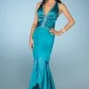 La Femme - 12278 Halter V Neck High Low Mermaid Prom Dress