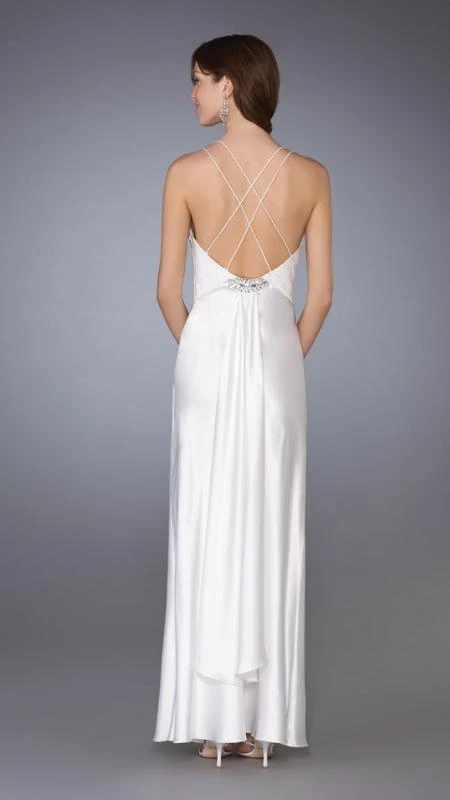 La Femme - 13308 Sensational Bejeweled V-Neck Sheath Dress Formal Gowns 4 La Femme - 13308 Sensational Bejeweled V-Neck Sheath Dress Formal Gowns