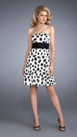 La Femme - 13380 Attractive Sequined Straight Across Neck A-Line Short Dress Cocktail Dresses