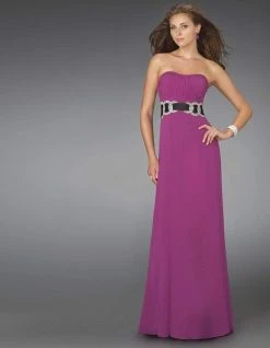 Formal Gowns La Femme - 14259 Sleeveless Evening Dress With Concentric Waistband