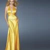 La Femme - 14365 Plunging Halter Empire Evening Gown