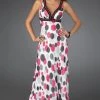 La Femme - 14403 Long Printed Dress With Criss Cross Back Formal Gowns