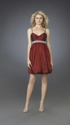 La Femme - 14501 Ribbon Accented Sweetheart Bubble Cocktail Dress