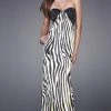 La Femme - 15059 Vivid Animal Print Sweetheart Sheath Empire Gown Formal Gowns 2 La Femme - 15059 Vivid Animal Print Sweetheart Sheath Empire Gown Formal Gowns