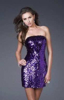 La Femme - 15863 Shining Sequin Strapless Mini Dress 13 La Femme - 15863 Shining Sequin Strapless Mini Dress