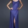 La Femme - 16021 Elegant Beaded Scoop Neck Jersey Sheath Dress Formal Gowns 2 La Femme - 16021 Elegant Beaded Scoop Neck Jersey Sheath Dress Formal Gowns
