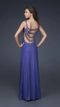 La Femme - 16021 Elegant Beaded Scoop Neck Jersey Sheath Dress Formal Gowns 5 La Femme - 16021 Elegant Beaded Scoop Neck Jersey Sheath Dress Formal Gowns