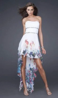 La Femme - 16289 High Low Dress With Ruched Bodice 6 La Femme - 16289 High Low Dress With Ruched Bodice