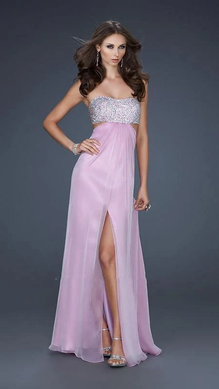 La Femme - 16291 Strapless Chiffon Gown With Exquisite Beading 5 La Femme - 16291 Strapless Chiffon Gown With Exquisite Beading