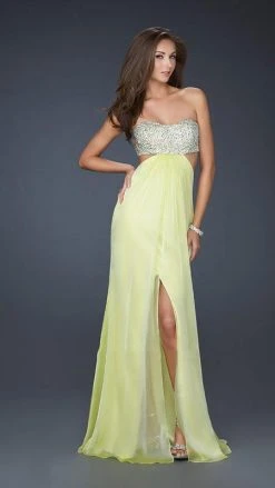 La Femme - 16291 Strapless Chiffon Gown With Exquisite Beading 10 La Femme - 16291 Strapless Chiffon Gown With Exquisite Beading