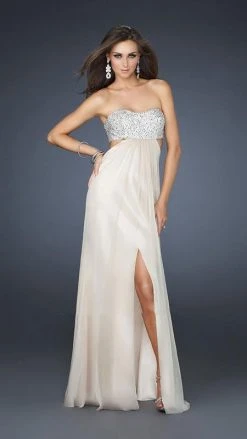 La Femme - 16291 Strapless Chiffon Gown With Exquisite Beading 12 La Femme - 16291 Strapless Chiffon Gown With Exquisite Beading