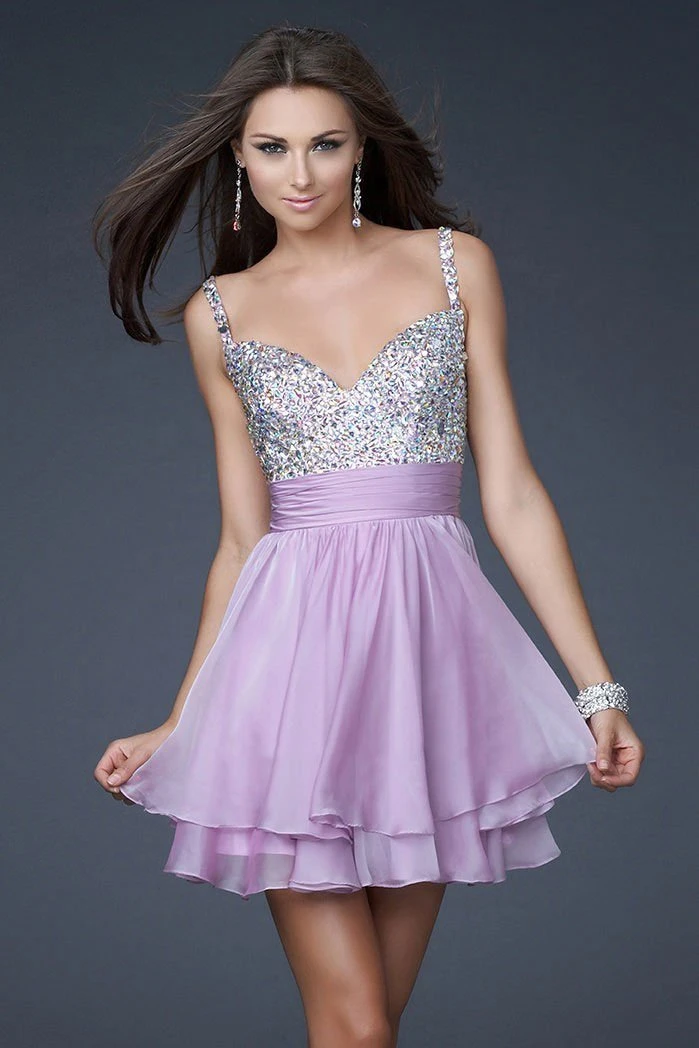 La Femme - 16813 Bejeweled Short Chiffon Party Dress 3 La Femme - 16813 Bejeweled Short Chiffon Party Dress