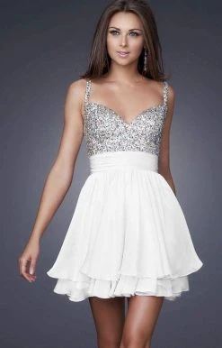 La Femme - 16813 Bejeweled Short Chiffon Party Dress 15 La Femme - 16813 Bejeweled Short Chiffon Party Dress