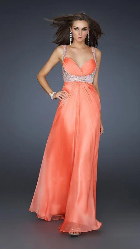 Formal Gowns La Femme - 17543 Bead Embellished Ruched Sweetheart Chiffon A-line Gown 7 Formal Gowns La Femme - 17543 Bead Embellished Ruched Sweetheart Chiffon A-line Gown