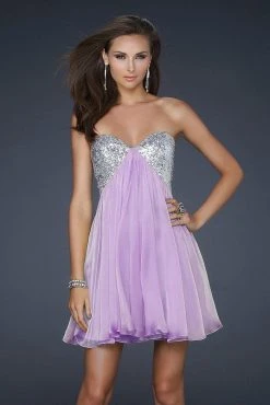 La Femme - 17649 Strapless Sequined Sweetheart Mini Party Dress Cocktail Dresses 8 La Femme - 17649 Strapless Sequined Sweetheart Mini Party Dress Cocktail Dresses