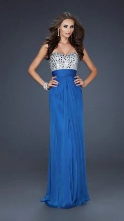 La Femme - 17909 Strapless Rhinestone Embellished Long Gown Formal Gowns