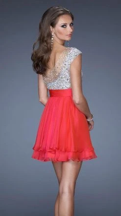 La Femme - 19456 Sparkling One-Shoulder Party Cocktail Dress Cocktail Dresses