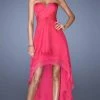La Femme - 19471 Ruched Strapless High Low Evening Dress Formal Gowns