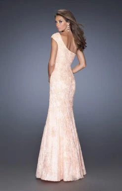 Formal Gowns La Femme - 19604 Asymmetrical Cap Sleeve Lace Gown 7 Formal Gowns La Femme - 19604 Asymmetrical Cap Sleeve Lace Gown