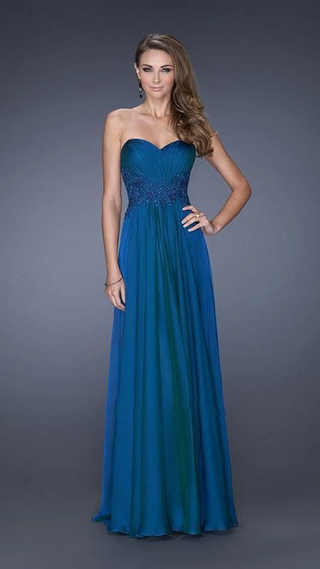 La Femme - 20449 Strapless Sweetheart Gown With Beaded Lace Applique Formal Gowns 3 La Femme - 20449 Strapless Sweetheart Gown With Beaded Lace Applique Formal Gowns