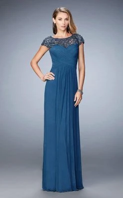 Formal Gowns La Femme - 23077 Crisscrossed Bodice A-Line Gown