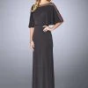 Formal Gowns La Femme - 23113 Faux Cape Jersey Column Dress