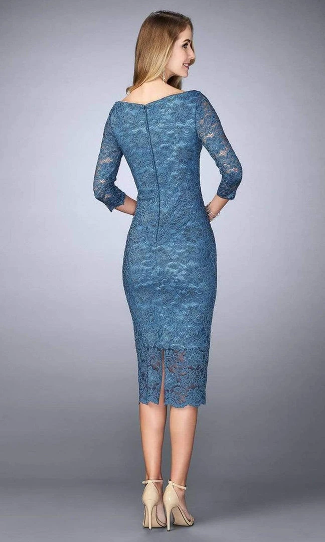 La Femme - 24875 Lace Tea Length Dress 6 La Femme - 24875 Lace Tea Length Dress