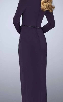 Formal Gowns La Femme - 24927 Long Sleeve Drape Tulip Gown
