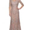 La Femme - 29225SC Quarter Length Sleeve Formal Dress - 1 Pc Champagne In Size 18 Available 1 La Femme - 29225SC Quarter Length Sleeve Formal Dress - 1 Pc Champagne In Size 18 Available