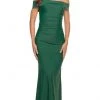 Formal Gowns La Femme - 30422SC Gathered Off-shoulder Long Dress - 1 Pc Emerald In Size 10 Available