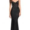 La Femme - 30521SC Embroidered Open Back Evening Gown - 1 Pc Black In Size 4 Available Formal Gowns 2 La Femme - 30521SC Embroidered Open Back Evening Gown - 1 Pc Black In Size 4 Available Formal Gowns