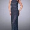 La Femme - Beaded Sleeveless Racerback Sheath Gown 24258SC - 1 Pc Navy In Size 2 Available Formal Gowns 1 La Femme - Beaded Sleeveless Racerback Sheath Gown 24258SC - 1 Pc Navy In Size 2 Available Formal Gowns