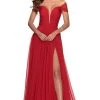 La Femme - Deep Sweetheart A-Line Evening Dress 28546SC - 1 Pc Red In Size 14 Available Formal Gowns