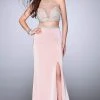 La Femme - Embellished Sweetheart Two Piece Gown With Slit 24126SC - 1 Pc Blush In Size 4 Available 1 La Femme - Embellished Sweetheart Two Piece Gown With Slit 24126SC - 1 Pc Blush In Size 4 Available