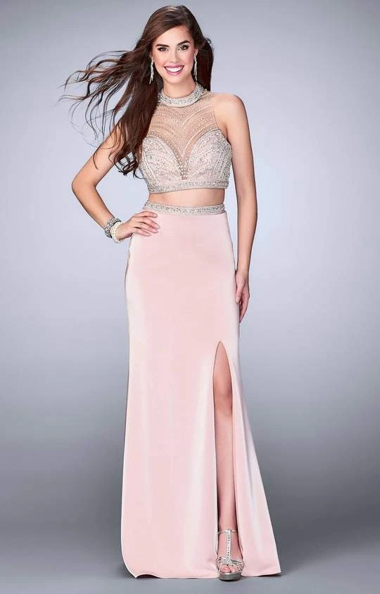 La Femme - Embellished Sweetheart Two Piece Gown With Slit 24126SC - 1 Pc Blush In Size 4 Available 3 La Femme - Embellished Sweetheart Two Piece Gown With Slit 24126SC - 1 Pc Blush In Size 4 Available