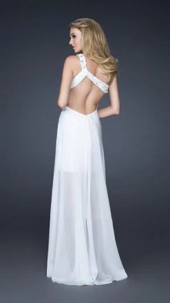 La Femme Gigi - 17218 Ethereal Floral Appliqued Asymmetrical Gown Formal Gowns