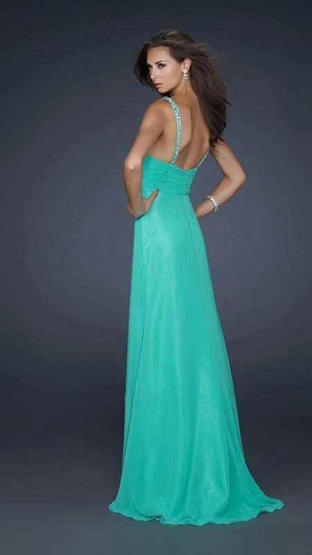 La Femme Gigi - 17665 Jewel Embellished V-Neck Chiffon A-line Gown 4 La Femme Gigi - 17665 Jewel Embellished V-Neck Chiffon A-line Gown