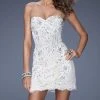 La Femme Gigi - 20054 Beaded Lace Strapless Lace Cocktail Dress Cocktail Dresses