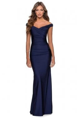 La Femme - Off Shoulder Jersey Sheath Dress 28450SC