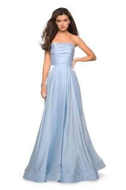 La Femme - Ruched Sweetheart A-Line Prom Gown 27130SC - 1 Pc Cloud Blue In Size 10 Available Formal Gowns