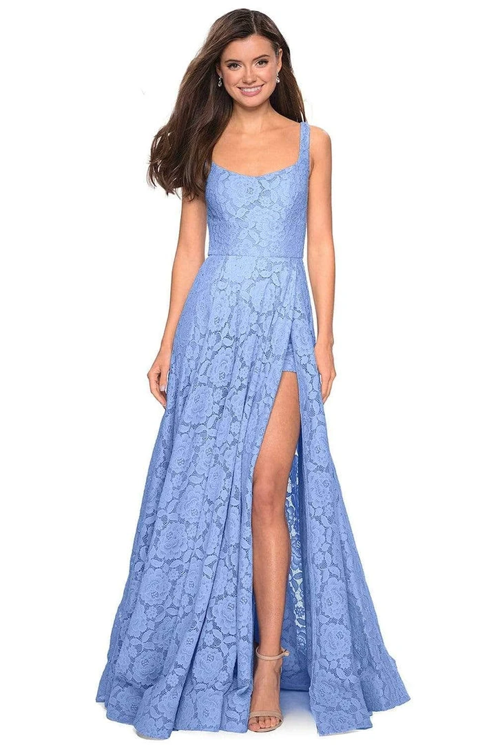 La Femme - Square Neck A-Line Prom Gown 27476SC - 1 Pc Cloud Blue In Size 8 Available 3 La Femme - Square Neck A-Line Prom Gown 27476SC - 1 Pc Cloud Blue In Size 8 Available