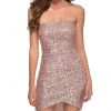 La Femme - Strapless Sequined Homecoming Dress 29410SC - 1 Pc Black In Size 8 Available
