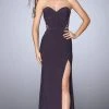 La Femme - Strapless Sweetheart Corset Jersey Dress 23592SC - 1 Pc Steel Grey In Size 0 Available